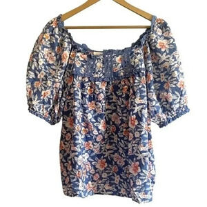 Solitaire Floral Flowy Boho Blouse